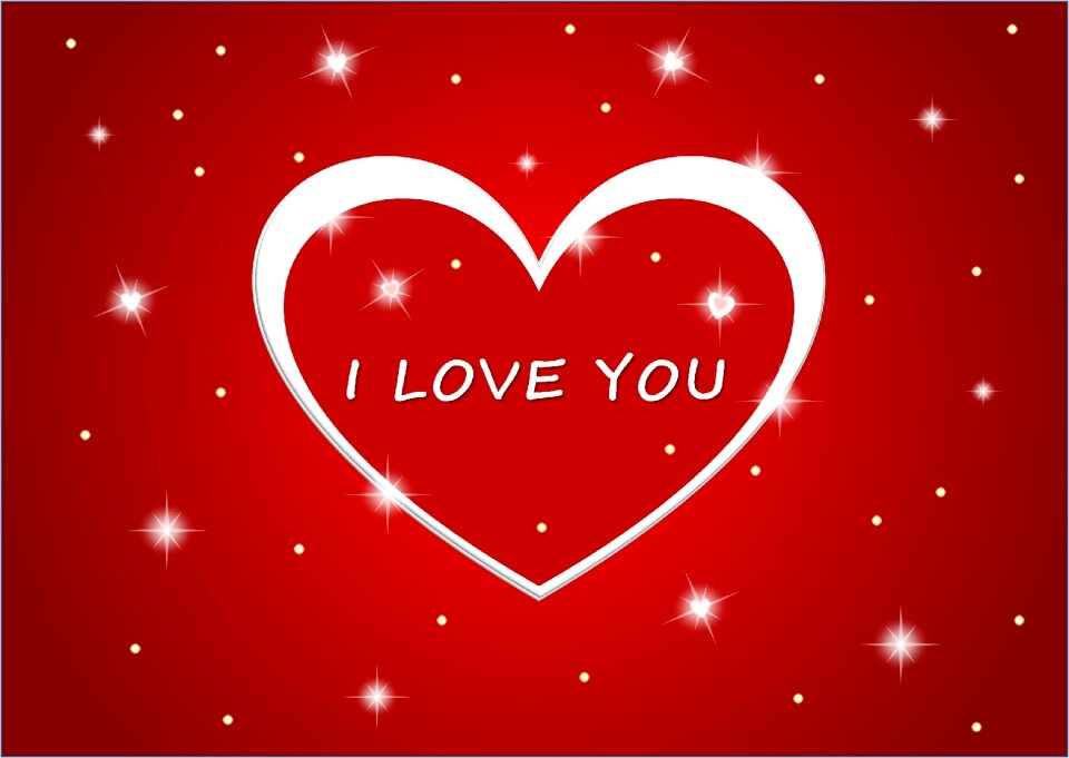 Red greeting card romantic