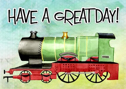 Boy have a great day locomotive