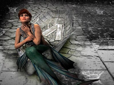 Girl female fish