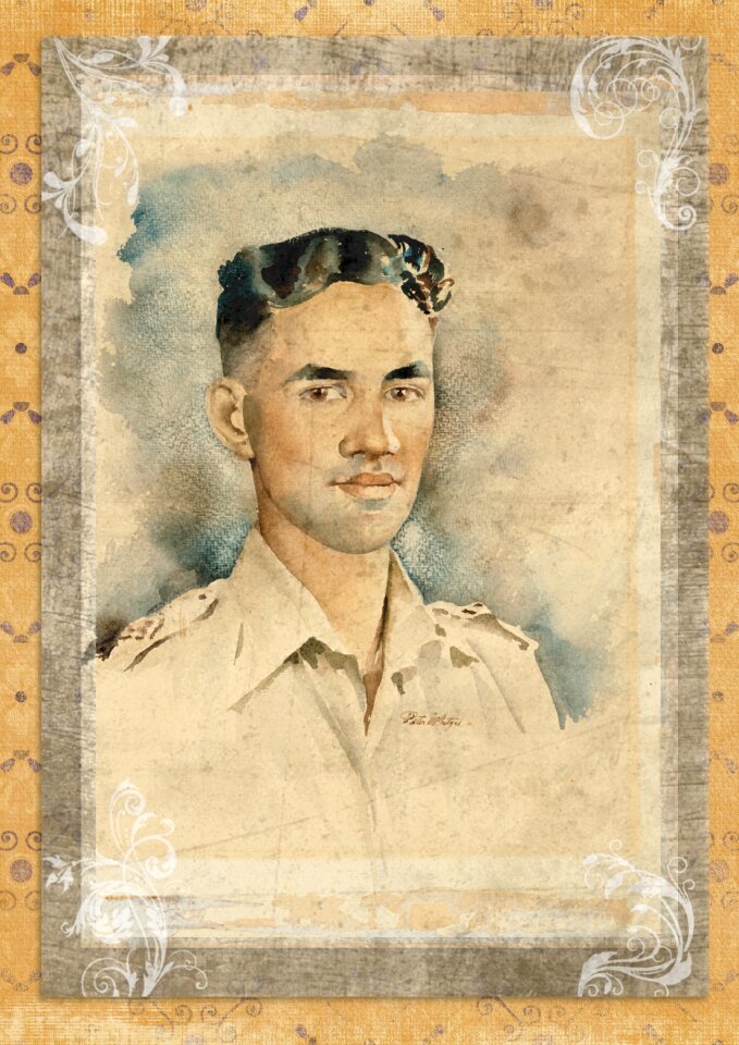 Painting watercolor vintage man
