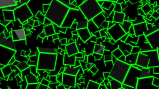 Green cube bright
