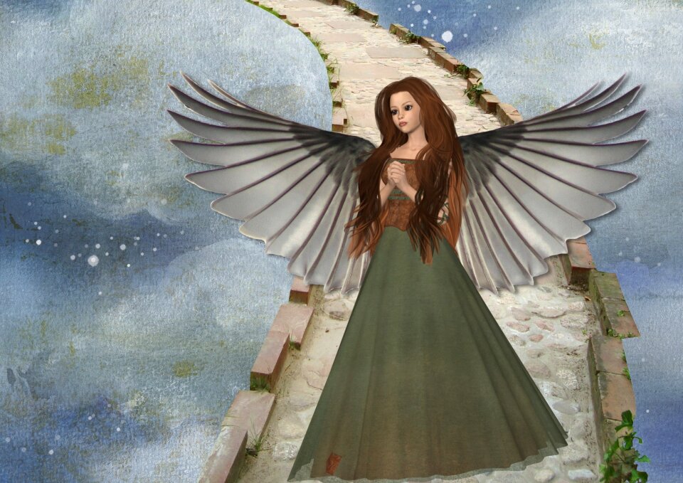 Sky angel wings white