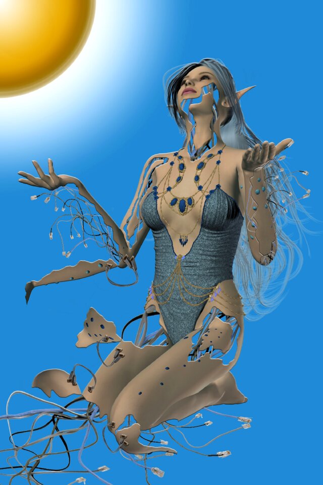 Robot blue sun