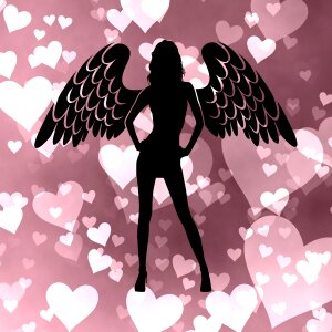 Silhouette valentine pink love