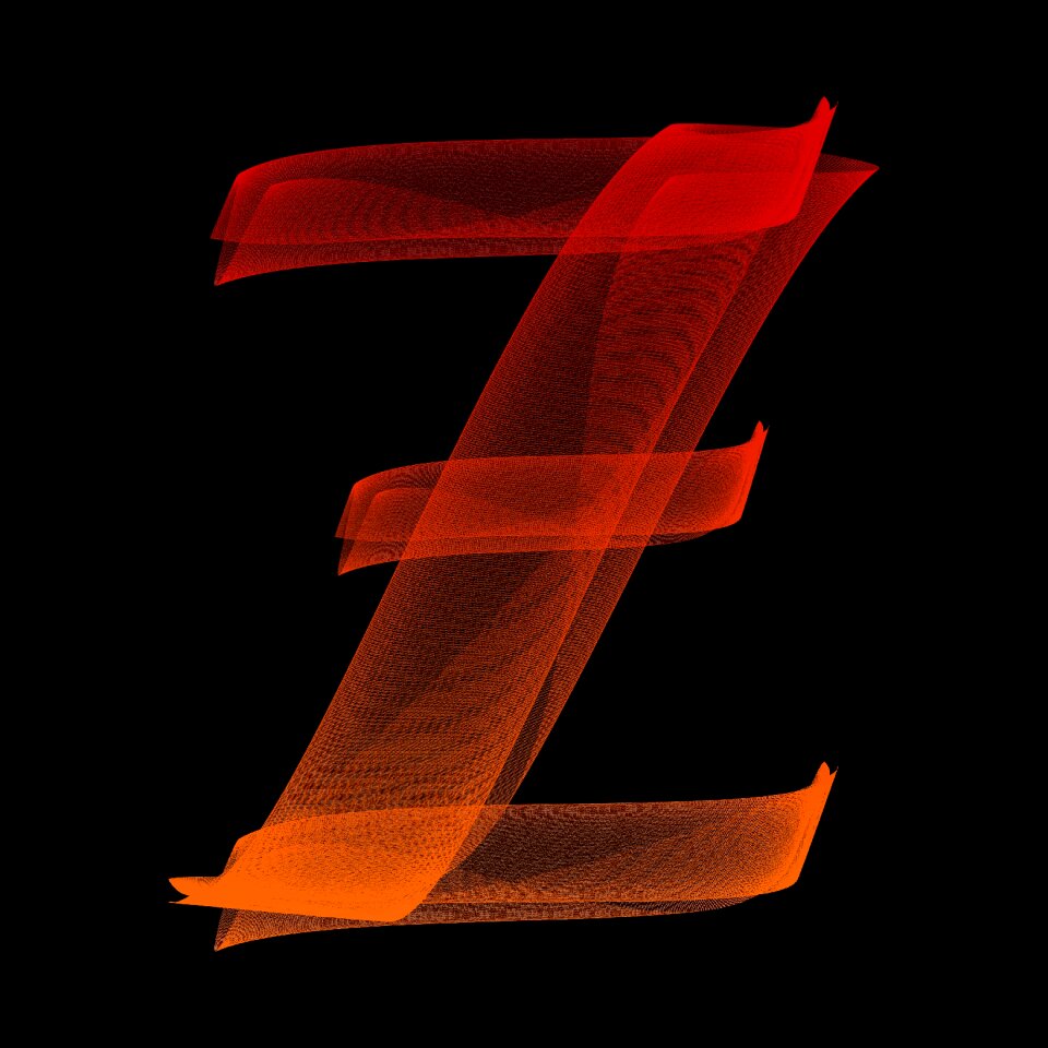 Alphabet lines wave