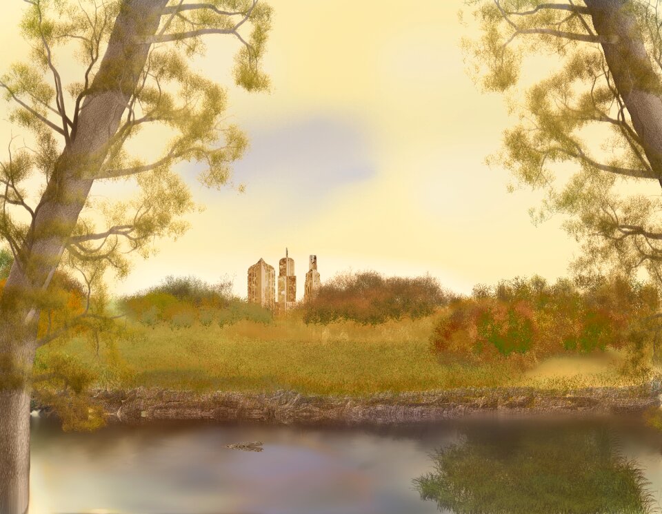 River landscape sky