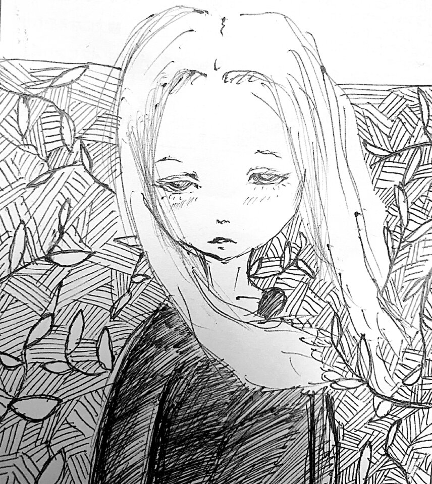 Hand drawing black and white paper