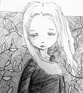 Hand drawing black and white paper