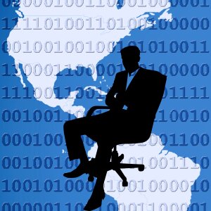 Business concept corporate blue businessman