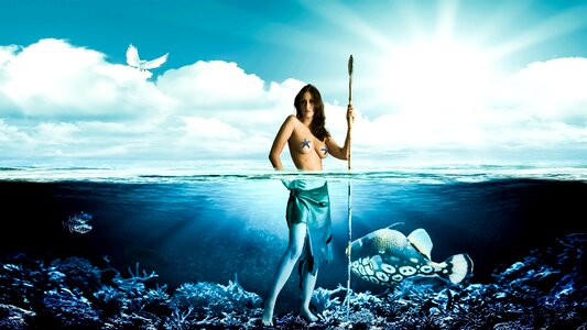 Water fishing coral