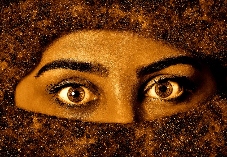 Face eyelashes art