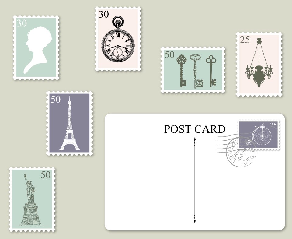 Postage stamp postmark vintage