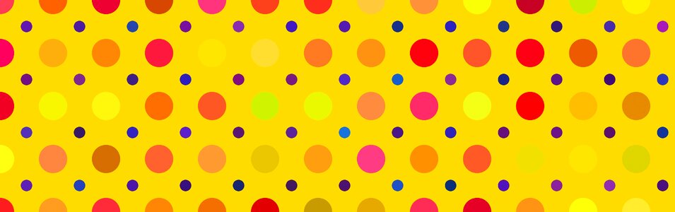 Polka dot yellow banner yellow circle