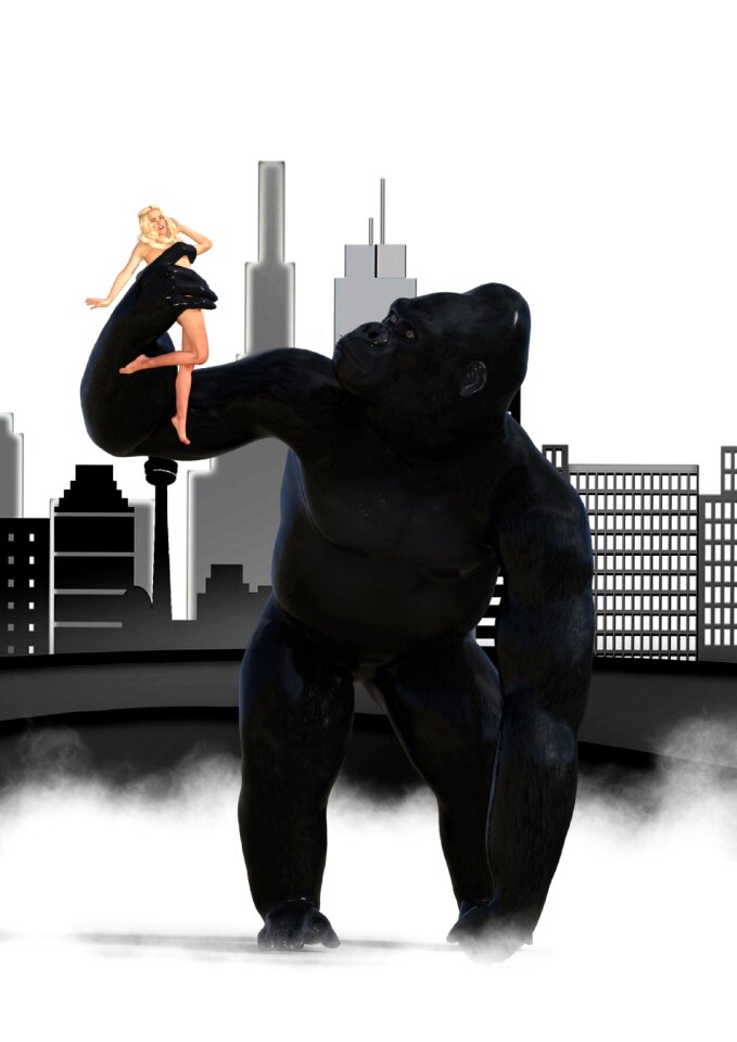 City monster silhouette