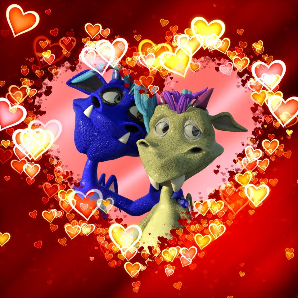 Valentine dragon Free illustrations