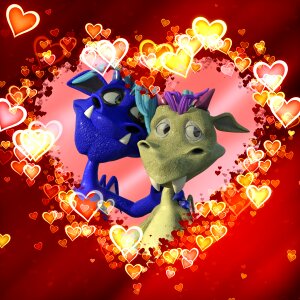 Valentine dragon Free illustrations