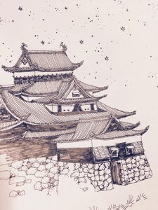 Matsue castle Free illustrations