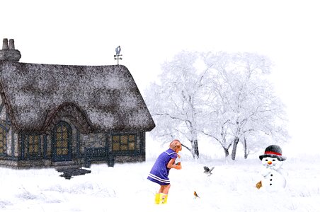 House girl snowman