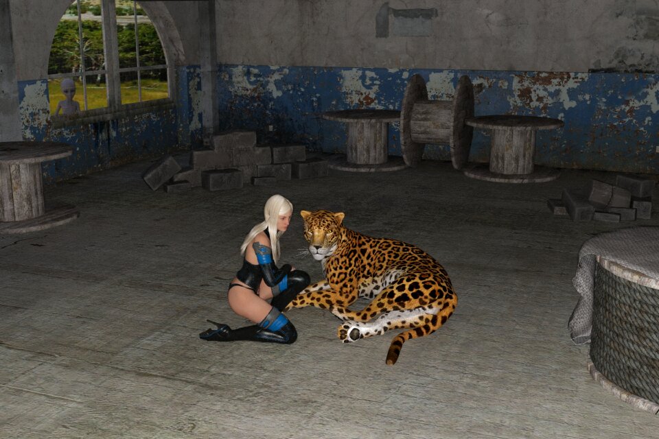 3d woman animal