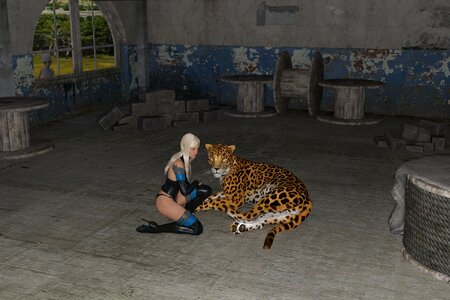 3d woman animal