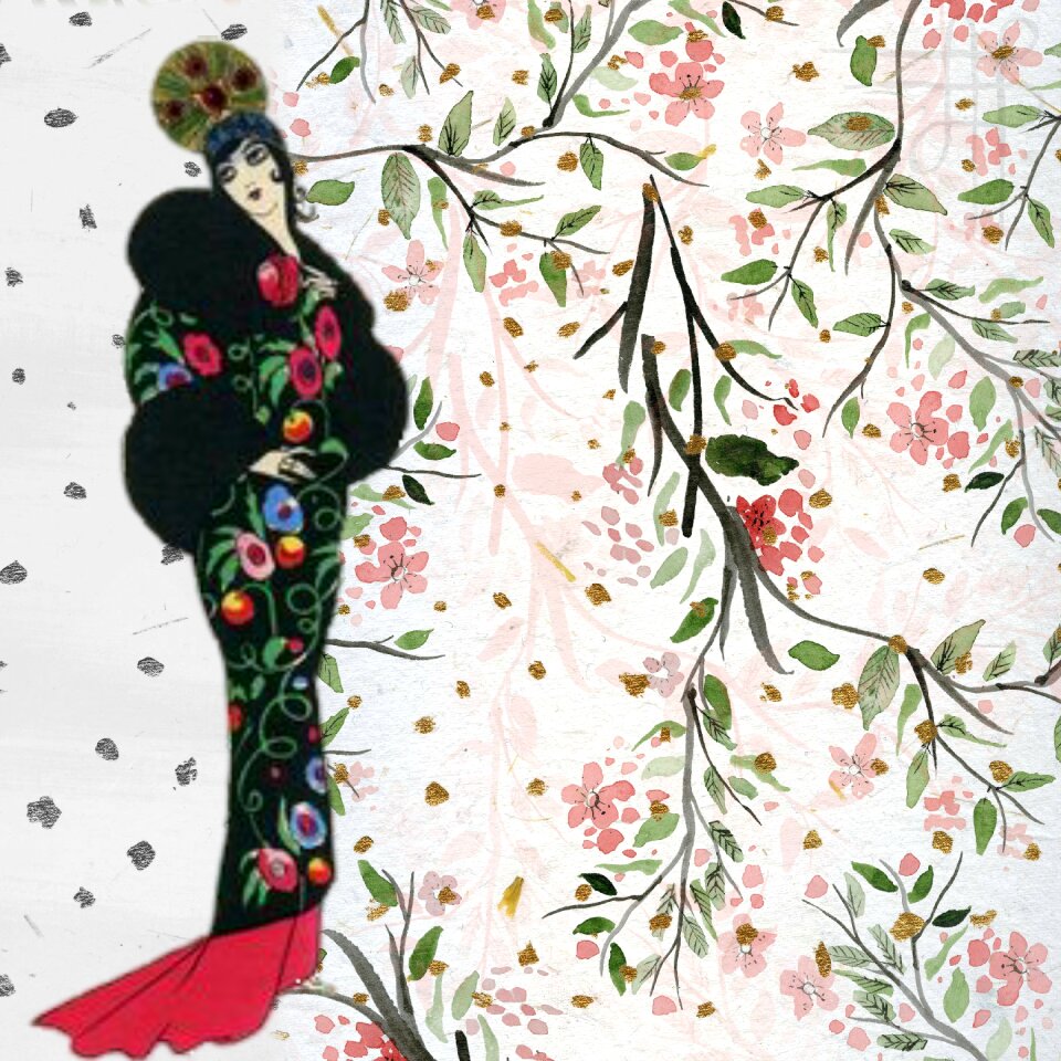 Floral asian vintage