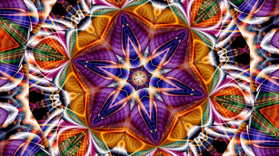 Mosaic Stained Glass Window Concentric Free Digitally Made