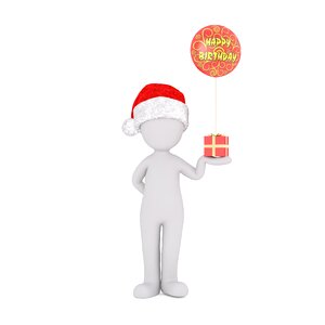 Santa hat 3d model figure