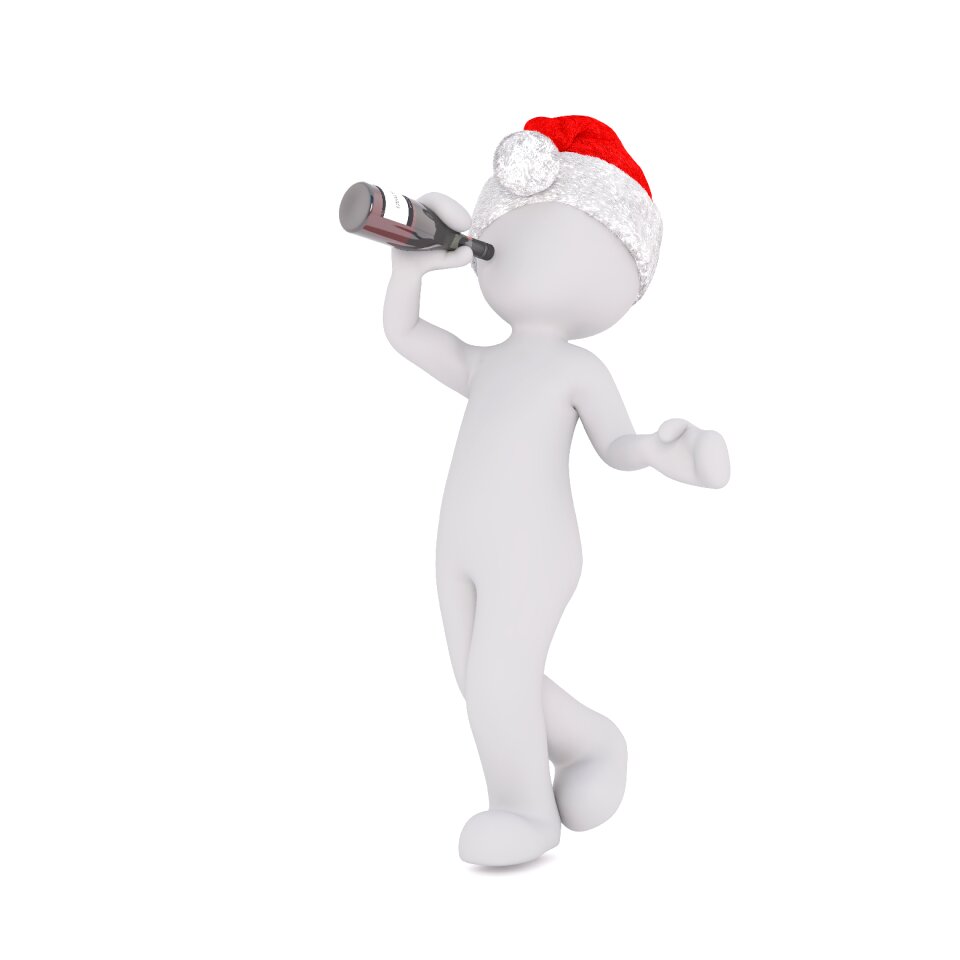 Santa hat alcohol bottle