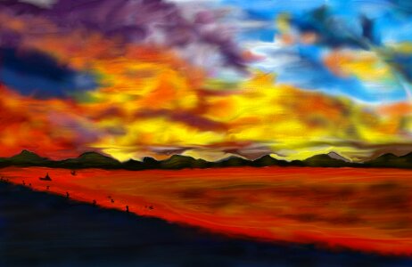 Dusk panorama clouds