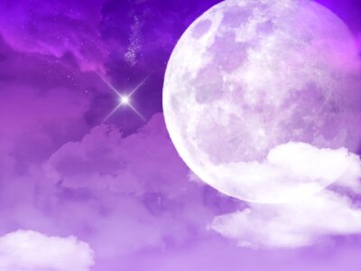 Moon clouds scenic