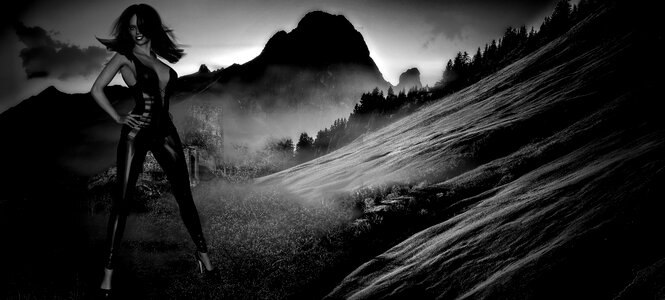 Black and white black white portrait