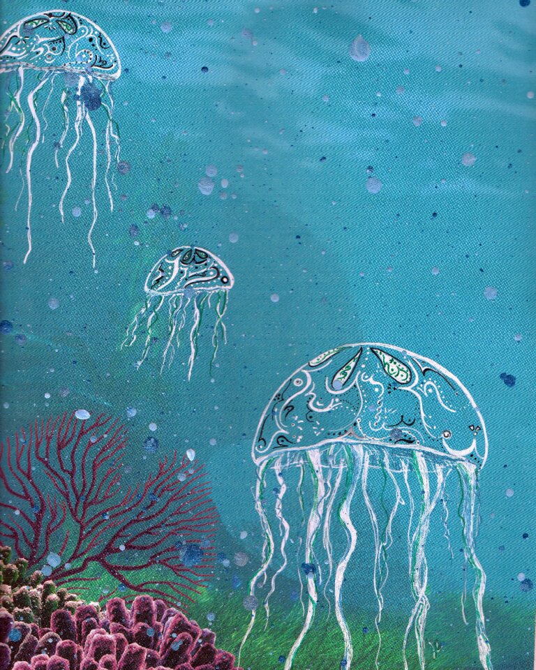 Jellyfish sting peaceful
