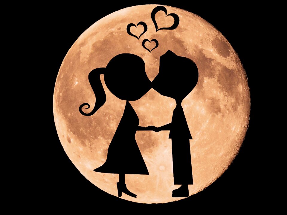 Valentine moon Free illustrations