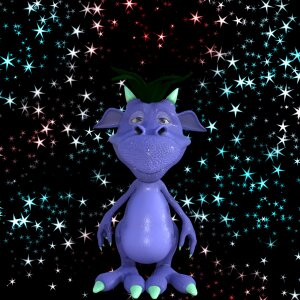 Fairytale black cartoon black dragon