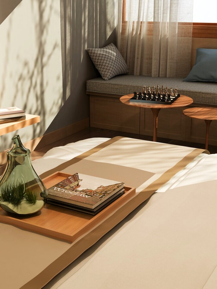 Mattress curtains chess board