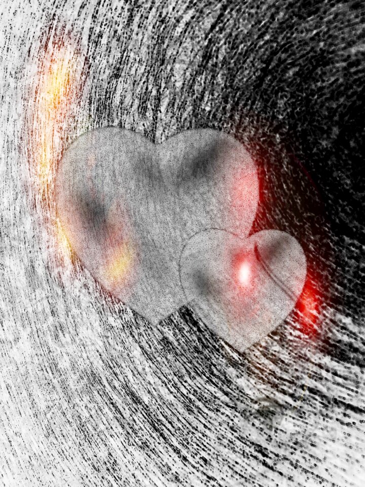 Together love symbol double heart