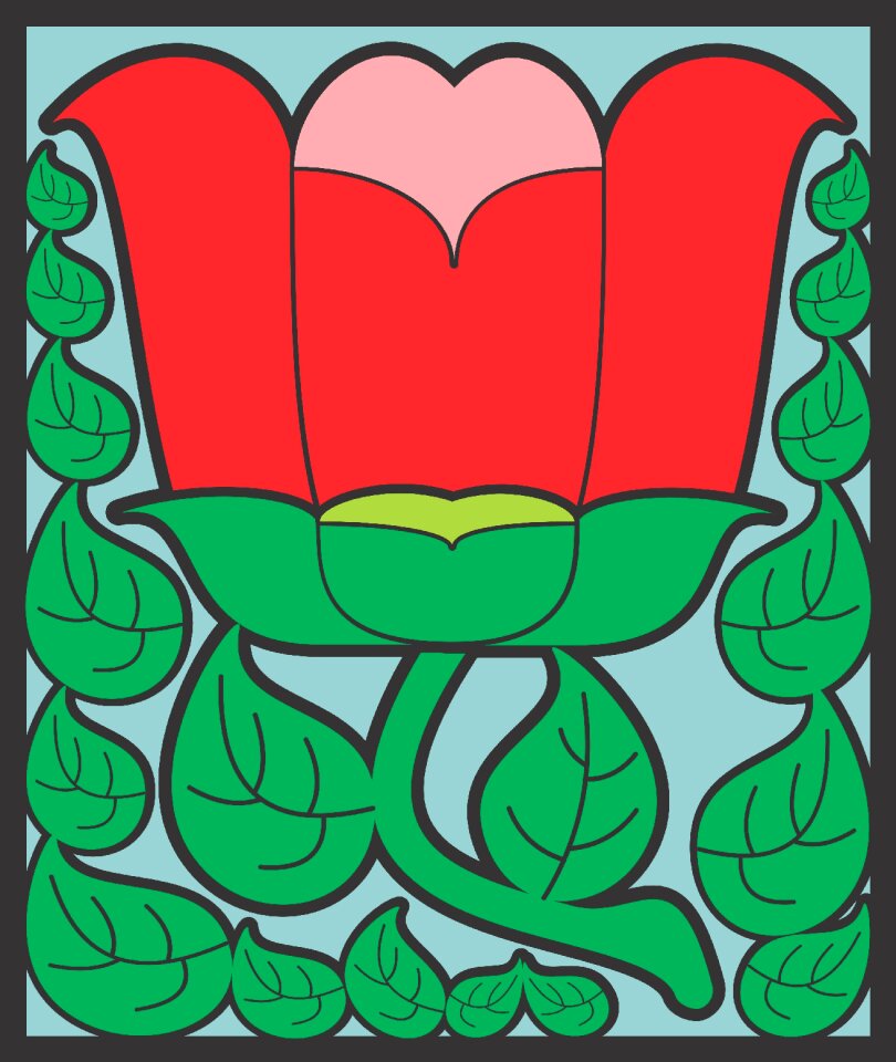 Digi stained glass floral