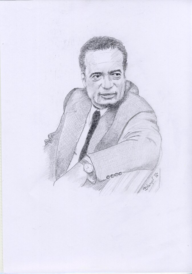 Portrait black and white pencil