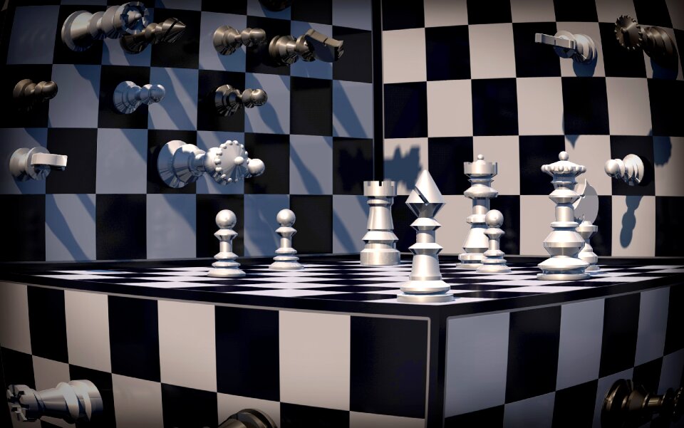 Chess pieces king lady