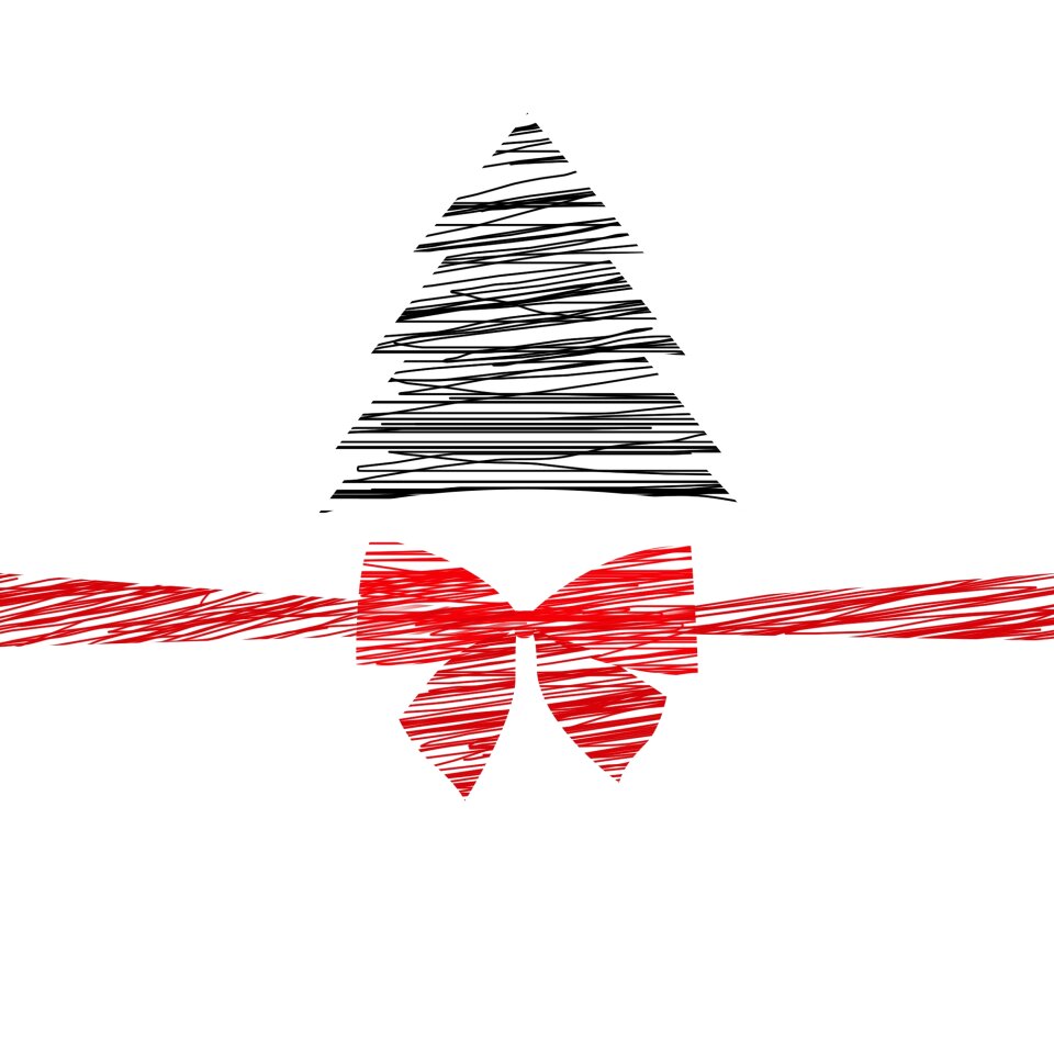 Red greetings drawing