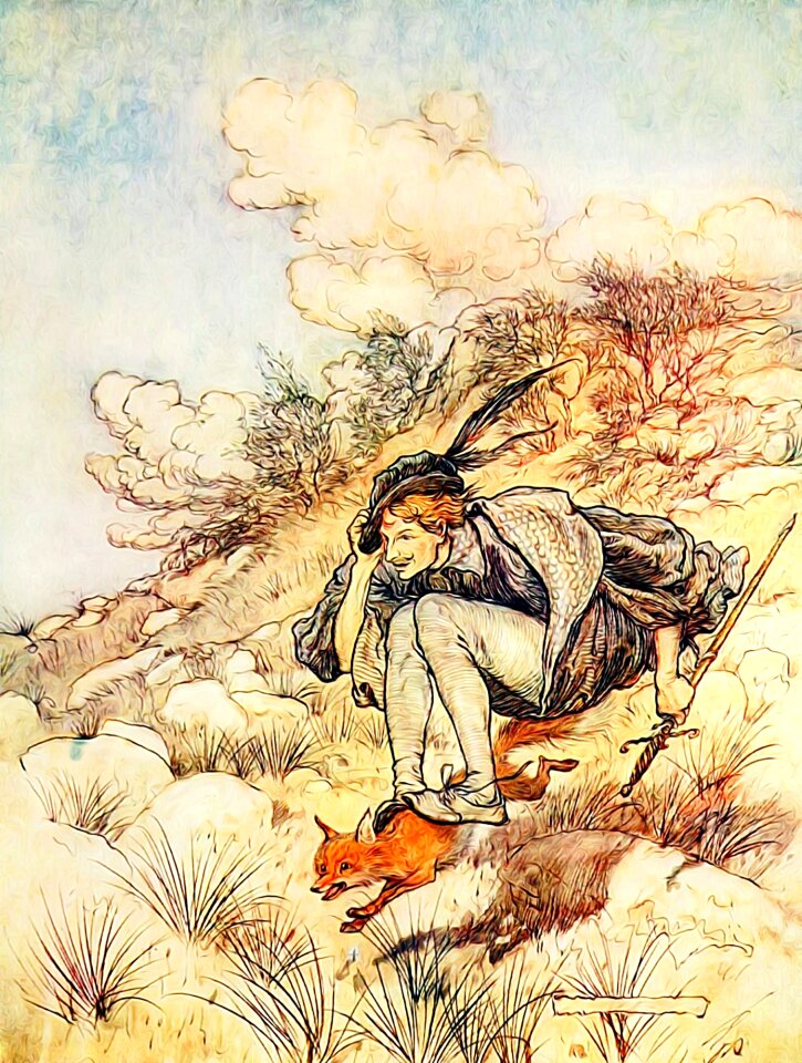 Fantasy book illustration vintage