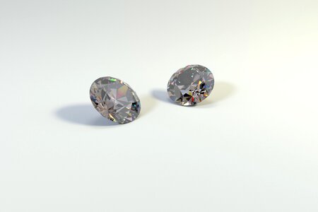 Two diamond gems white