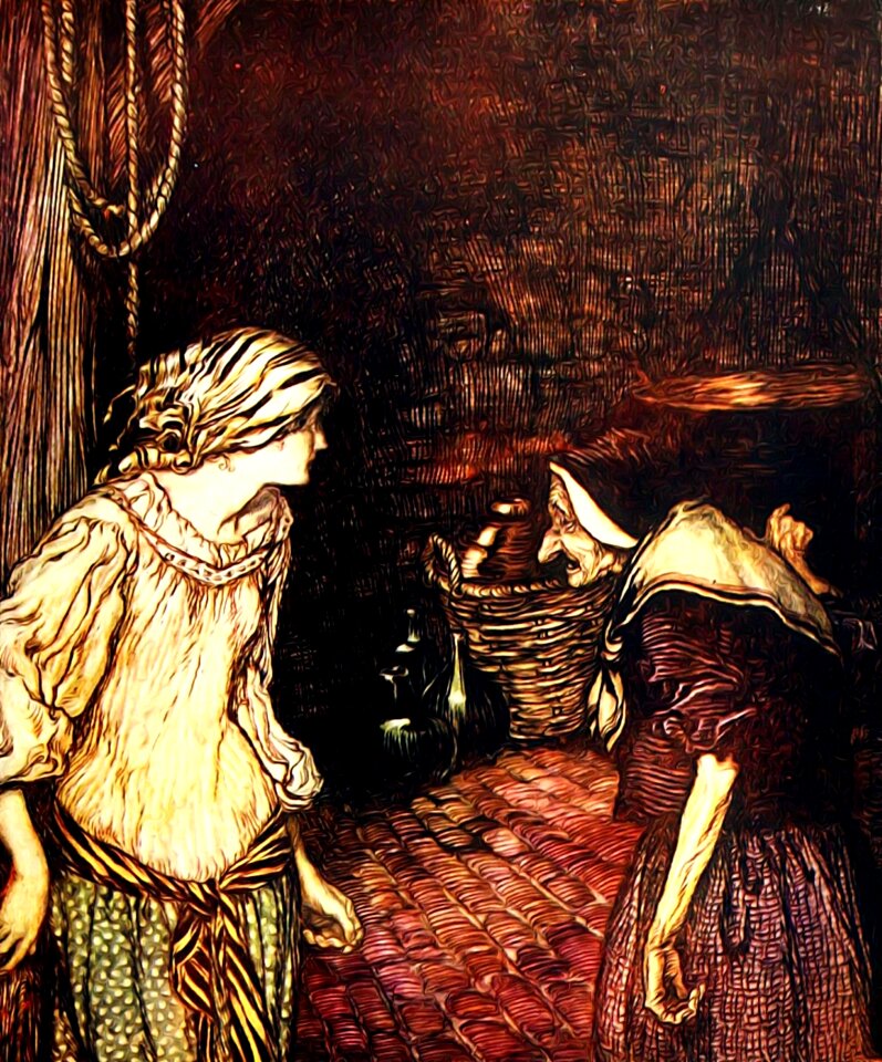 Fantasy book illustration vintage