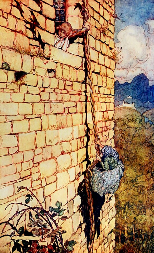 Fantasy book illustration vintage