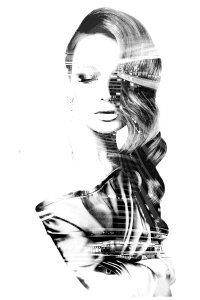 White black human photomontage