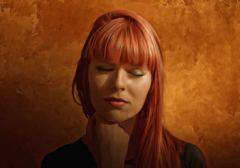 Portrait model red hair