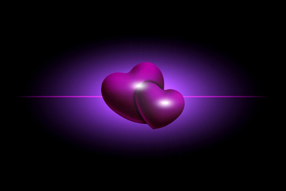 Heart shaped purple symbol