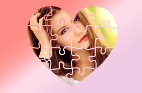 Emotion joining together puzzle piece