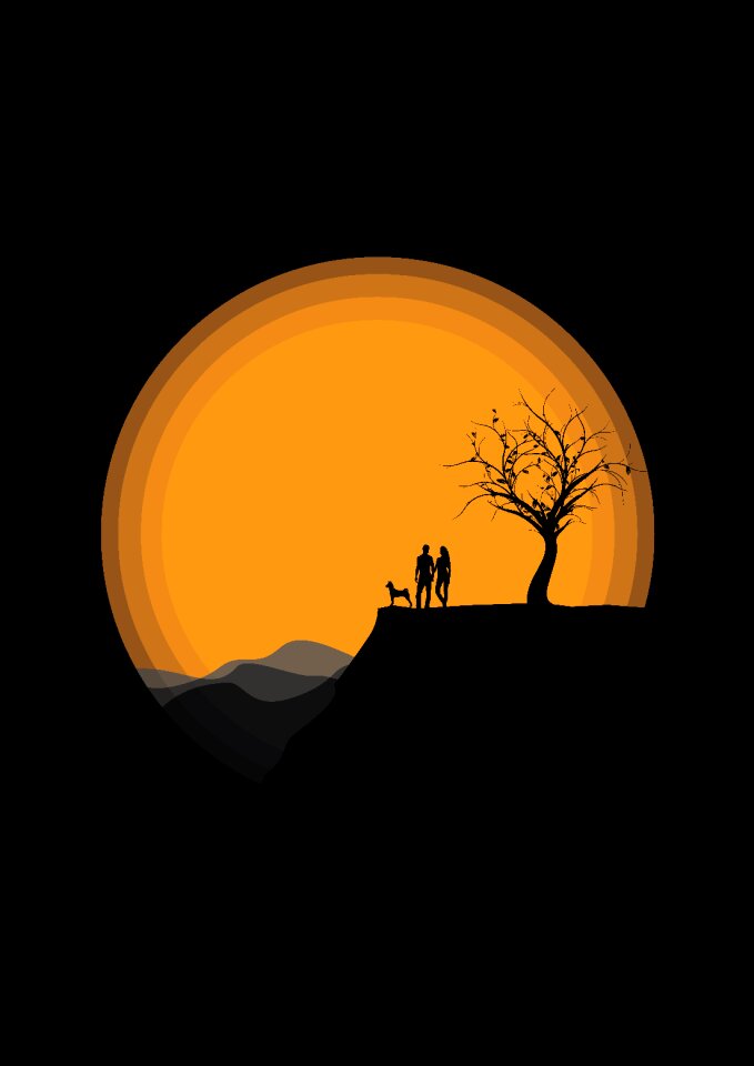 Clouds tree cliff
