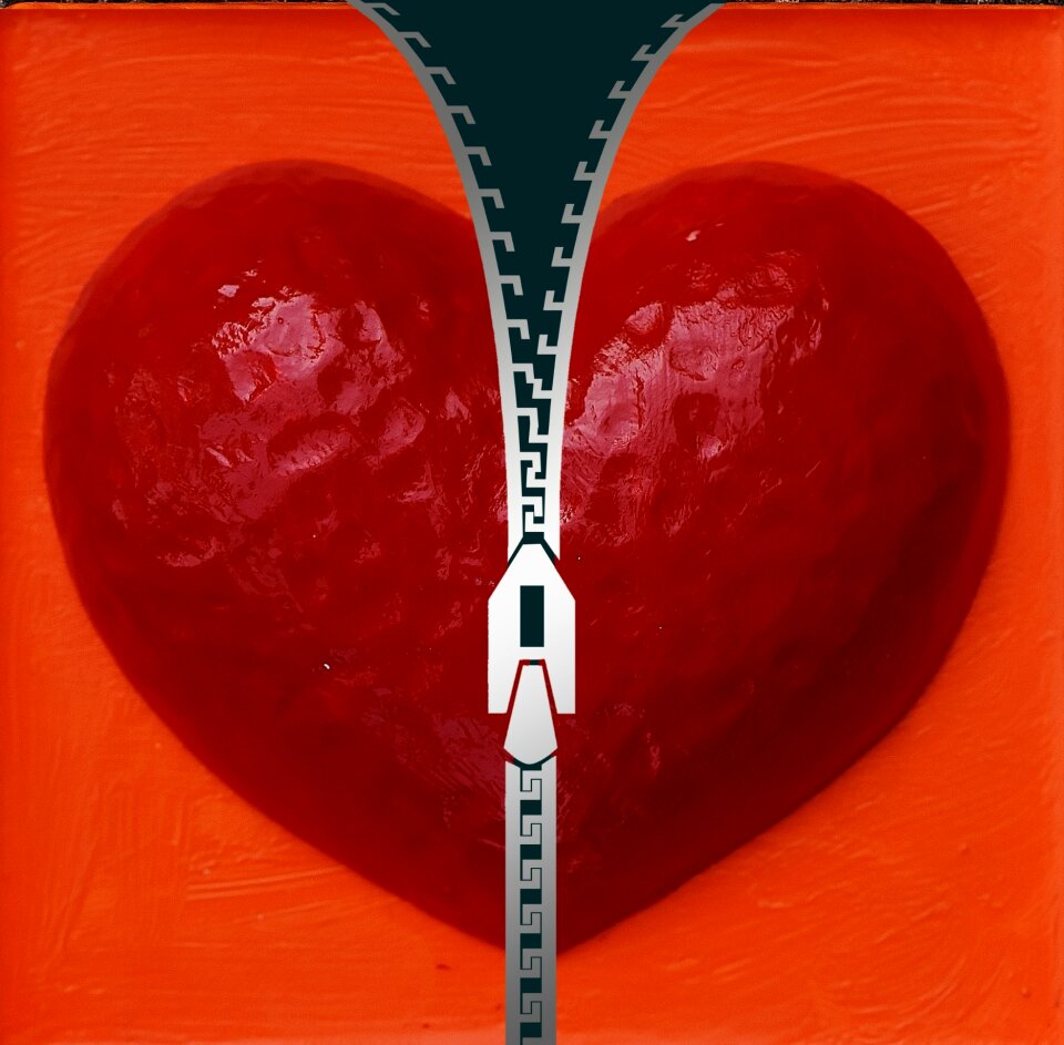 Heart pain joining together zip